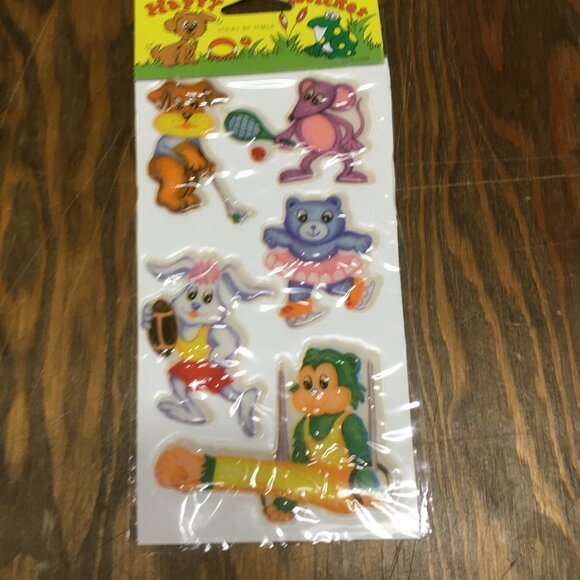 Vintage puffy stickers lot still in original packages cute animals airplanes - Picture 6 of 6